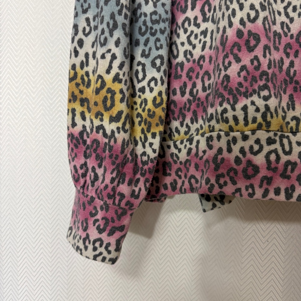 Dear Scarlett Multicolor Leopard Print Women's Hoodie Size XL - Picture 5 of 8